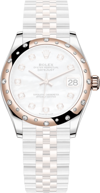 Rolex,Datejust 31 31mm,31mm,Rose Gold,Stainless Steel,White,Automatic,Day,55hours,278341RBR,278341RBR-0026