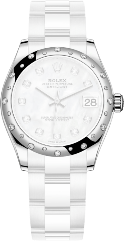 Rolex,Datejust 31 31mm,31mm,White Gold,Stainless Steel,White,Automatic,Day,55hours,278344RBR,278344RBR-0005