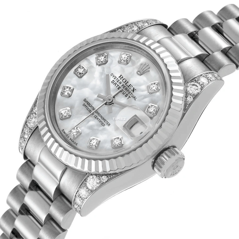 Rolex,Lady-Datejust 26mm,26mm,White Gold,Silver White,White,Automatic,Day,48hours,179239 MOP