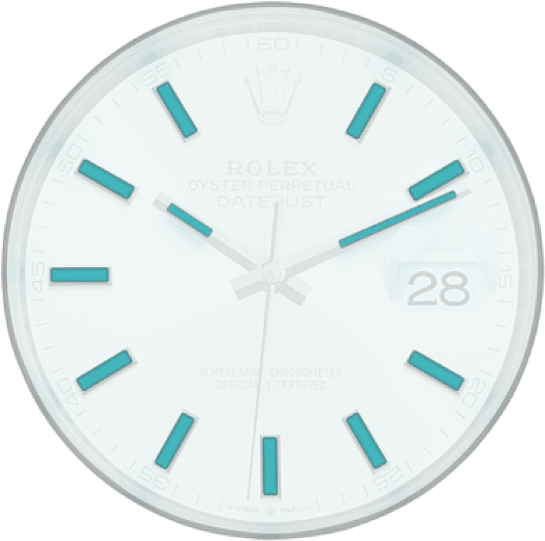 Rolex,Datejust 41 41mm,41mm,White Gold,Stainless Steel,Silver,Automatic,Day,70hours,Luis Suárez,126334,126334-0003