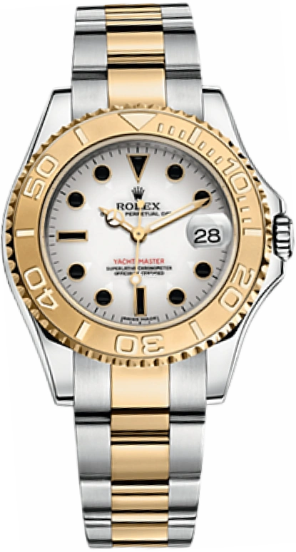 Rolex,Yacht-Master 35mm,35mm,Yellow Gold,Oystersteel,White,Automatic,Day,48hours,168623,168623-0016