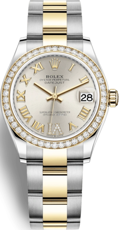 Rolex,Datejust 31 31mm,31mm,Yellow Gold,Stainless Steel,Silver,Automatic,Day,55hours,278383RBR,278383RBR-0003