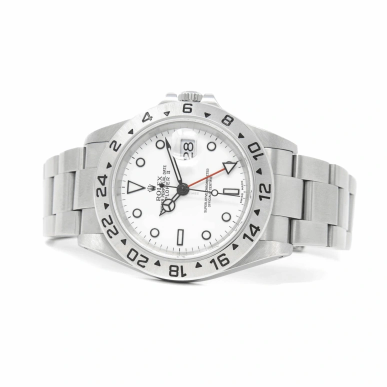 Rolex,Explorer II 40mm,40mm,Stainless Steel,White,Automatic,Day,Dule Time,16570,16570-0003