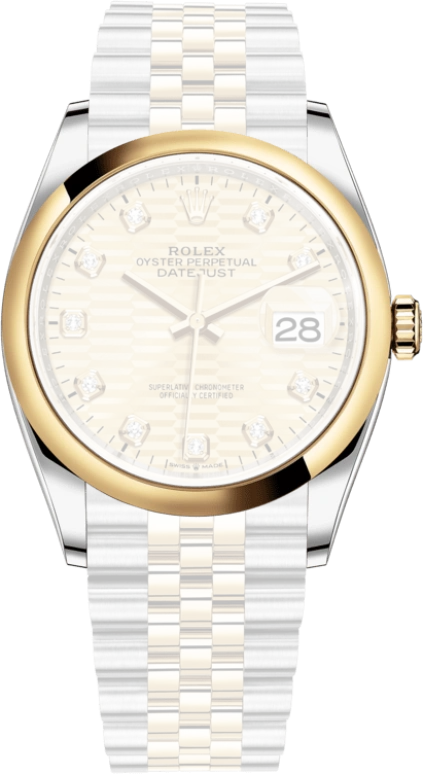 Rolex,Datejust 36 36mm,36mm,Yellow Gold,Stainless Steel,Champagne,Automatic,Day,70hours,126203,126203-0045