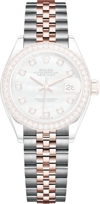 Rolex,Lady-Datejust 28mm,28mm,Rose Gold,Stainless Steel,White,Automatic,Day,55hours,279381RBR,279381RBR-0013