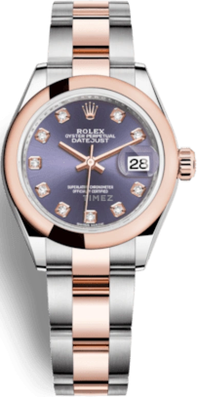 Rolex,Lady-Datejust 28mm,28mm,Everose Gold,Oystersteel,Purple,Automatic,Day,55hours,279161,279161-0016