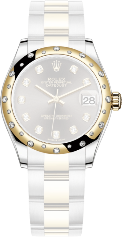 Rolex,Datejust 31 31mm,31mm,Yellow Gold,Stainless Steel,Grey,Automatic,Day,55hours,278343RBR,278343RBR-0021