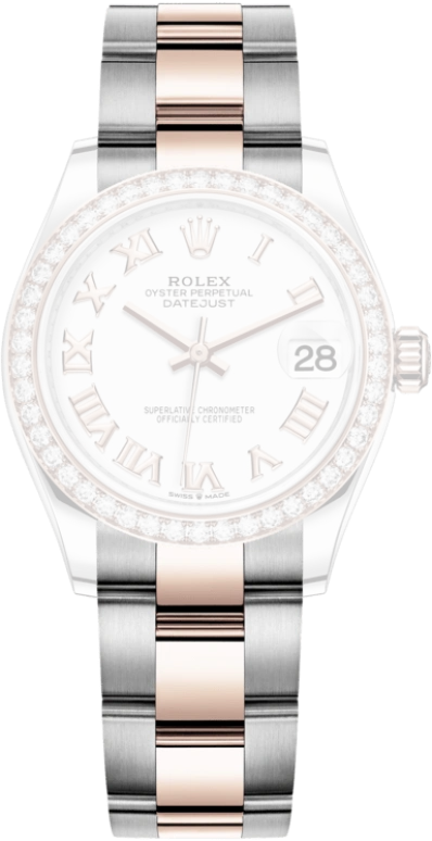 Rolex,Datejust 31 31mm,31mm,Rose Gold,Stainless Steel,White,Automatic,Day,55hours,278381RBR,278381RBR-0003