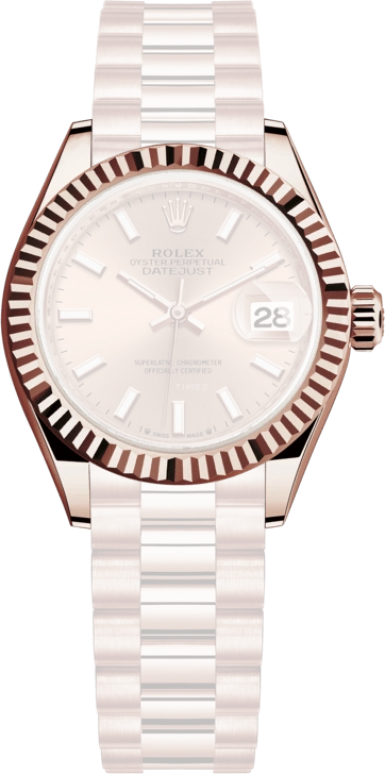 Rolex,Lady-Datejust 28mm,28mm,Rose Gold,Pink,Automatic,Day,55hours,279175,279175-0025