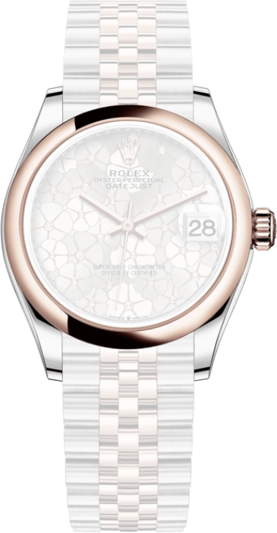 Rolex,Datejust 31 31mm,31mm,Rose Gold,Stainless Steel,Silver,Automatic,Day,55hours,278241,278241-0032