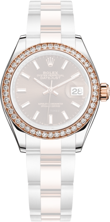 Rolex,Lady-Datejust 28mm,28mm,Rose Gold,Stainless Steel,Brown,Chocolate,Automatic,Day,55hours,279381RBR,279381RBR-0018
