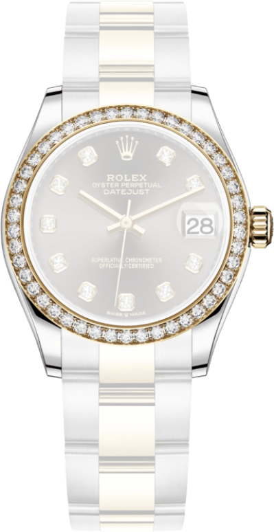 Rolex,Datejust 31 31mm,31mm,Yellow Gold,Stainless Steel,Grey,Automatic,Day,55hours,278383RBR,278383RBR-0021