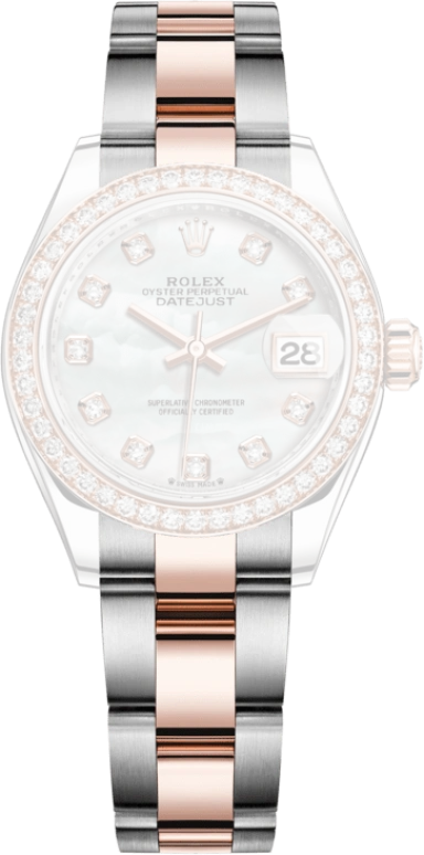 Rolex,Lady-Datejust 28mm,28mm,Everose Gold,Oystersteel,White,Automatic,Day,55hours,279381RBR,279381RBR-0014