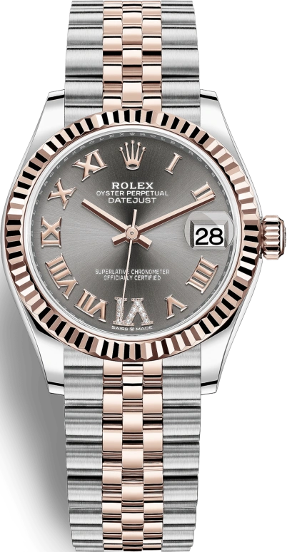 Rolex,Datejust 31 31mm,31mm,Rose Gold,Stainless Steel,Grey,Automatic,Day,55hours,278271,278271-0030