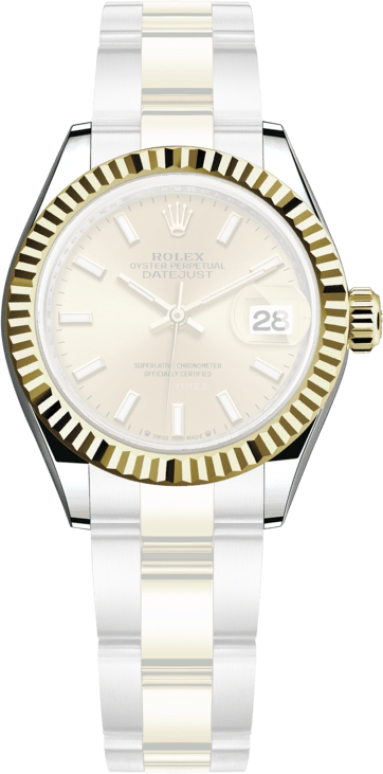 Rolex,Lady-Datejust 28mm,28mm,Yellow Gold,Stainless Steel,Champagne,Automatic,Day,55hours,279173,279173-0002