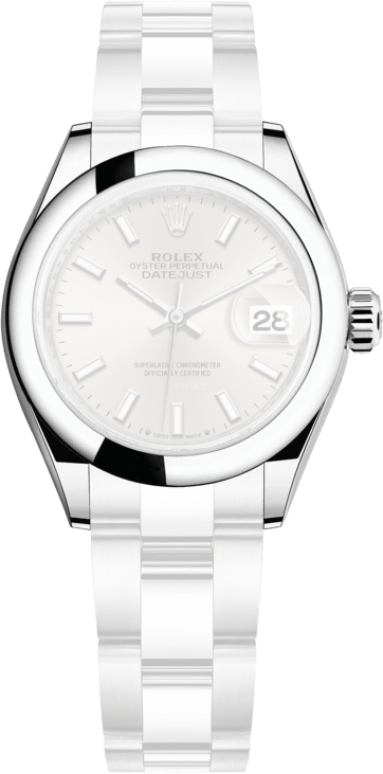 Rolex,Lady-Datejust 28mm,28mm,Stainless Steel,Silver,Automatic,Day,55hours,279160,279160-0006