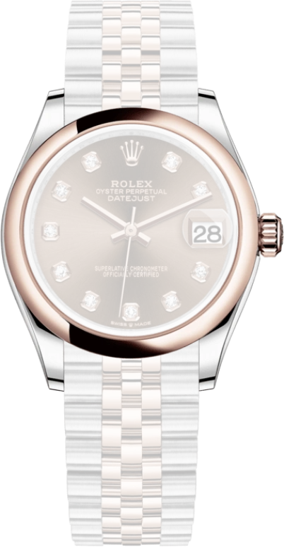 Rolex,Datejust 31 31mm,31mm,Rose Gold,Stainless Steel,Brown,Automatic,Day,55hours,278241,278241-0028