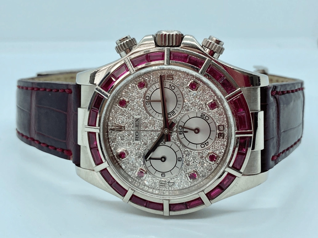 Rolex,Daytona 40mm,40mm,White Gold,Silver,Automatic,Chronograph,72hours,116589SALV Ruby Diamond