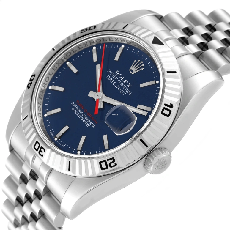 Rolex,Datejust 36 36mm,36mm,Stainless Steel,White Gold,Blue,Automatic,Day,48hours,116264,116264-0002