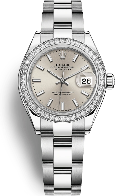 Rolex,Lady-Datejust 28mm,28mm,White Gold,Stainless Steel,Silver,Automatic,Day,55hours,279384RBR,279384RBR-0008
