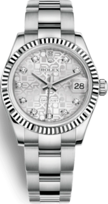 Rolex,Datejust 31 31mm,31mm,White Gold,Stainless Steel,Silver,Automatic,Day,48hours,178274,178274-0029