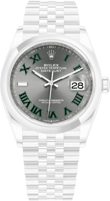 Rolex,Datejust 36 36mm,36mm,Stainless Steel,Grey,Automatic,Day,70hours,126200,126200-0017