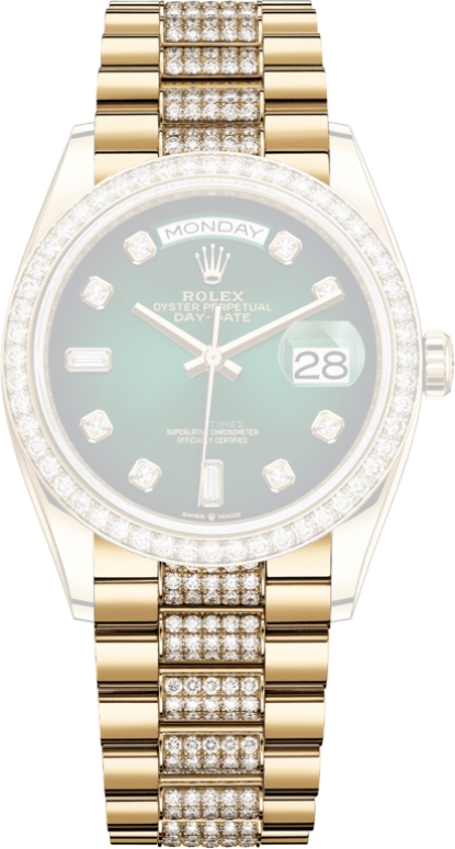 Rolex,Day-Date 36 36mm,36mm,Yellow Gold,Green,Automatic,Date,Day,Conor McGrego,128348RBR,128348RBR-0036