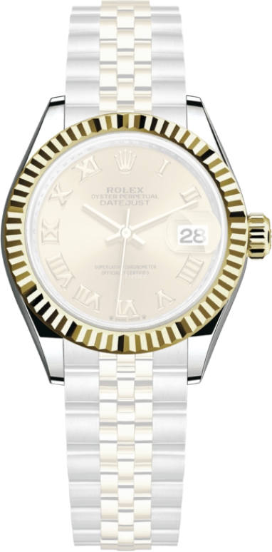 Rolex,Lady-Datejust 28mm,28mm,Yellow Gold,Stainless Steel,Champagne,Gold,Automatic,Day,55hours,279173,279173-0009