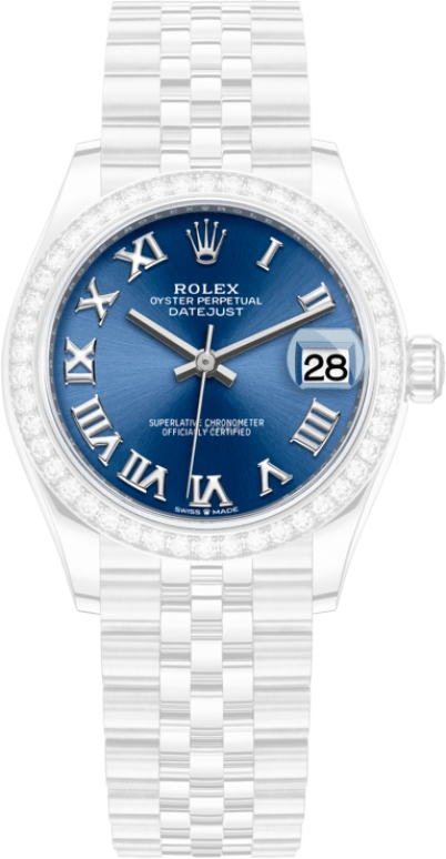 Rolex,Datejust 31 31mm,31mm,White Gold,Stainless Steel,Blue,Automatic,Day,55hours,278384RBR,278384RBR-0037