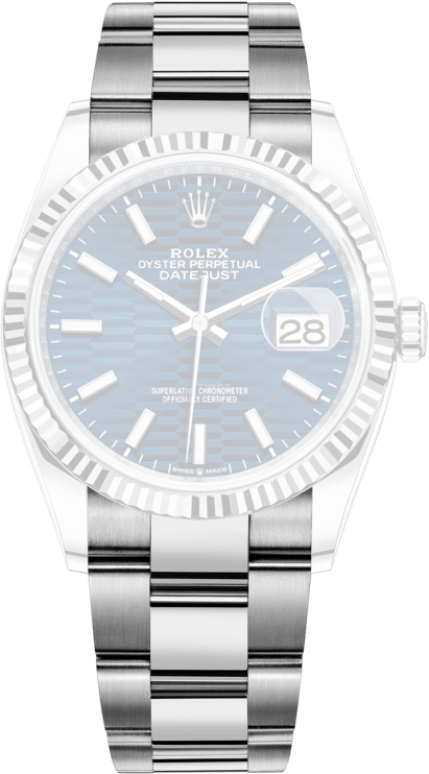 Rolex,Datejust 36 36mm,36mm,White Gold,Stainless Steel,Blue,Automatic,Day,70hours,126234,126234-0050