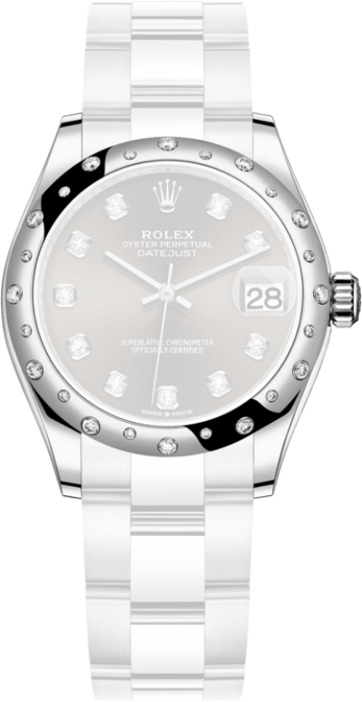 Rolex,Datejust 31 31mm,31mm,White Gold,Stainless Steel,Grey,Automatic,Day,55hours,278344RBR,278344RBR-0007