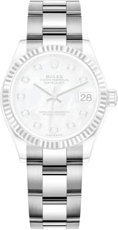 Rolex,Datejust 31 31mm,31mm,White Gold,Stainless Steel,White,Automatic,Day,55hours,278274,278274-0005