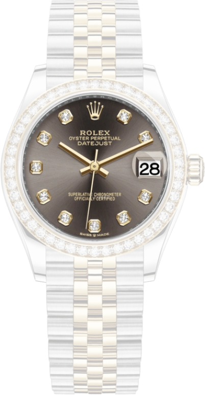 Rolex,Datejust 31 31mm,31mm,Yellow Gold,Stainless Steel,Grey,Automatic,Day,55hours,278383RBR,278383RBR-0022