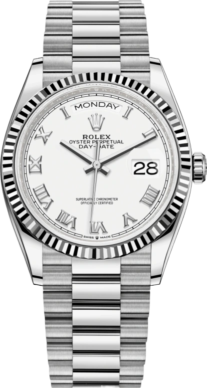 Rolex,Day-Date 36 36mm,36mm,White Gold,White,Automatic,Date,Day,128239,128239-0038
