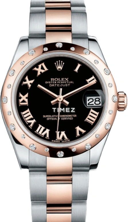 Rolex,Datejust 36 31mm,31mm,Stainless Steel,Rose Gold,Black,Automatic,Day,48hours,178341,178341-0040