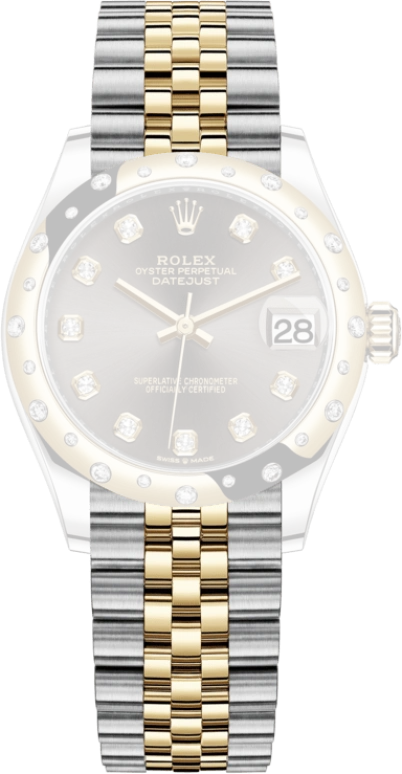 Rolex,Datejust 31 31mm,31mm,Yellow Gold,Stainless Steel,Grey,Automatic,Day,55hours,278343RBR,278343RBR-0022
