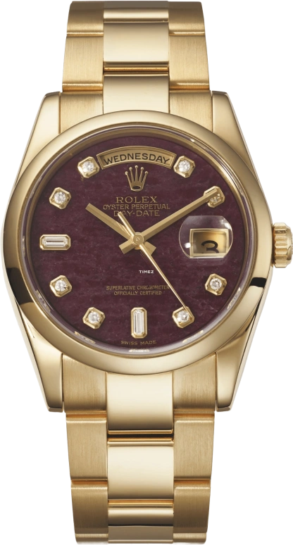 Rolex Day-Date 36 118208 Grossular garnet rubellite