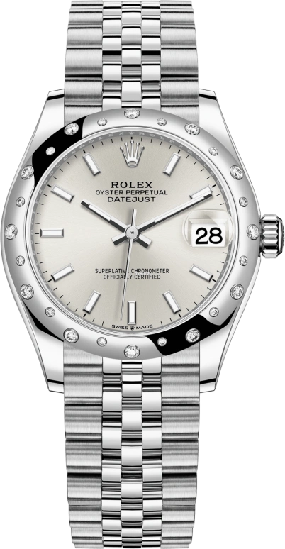 Rolex,Datejust 31 31mm,31mm,White Gold,Stainless Steel,Silver,Automatic,Day,55hours,278344RBR,278344RBR-0014