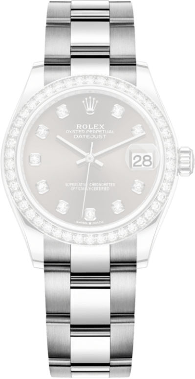 Rolex,Datejust 31 31mm,31mm,White Gold,Stainless Steel,Grey,Automatic,Day,55hours,278384RBR,278384RBR-0009