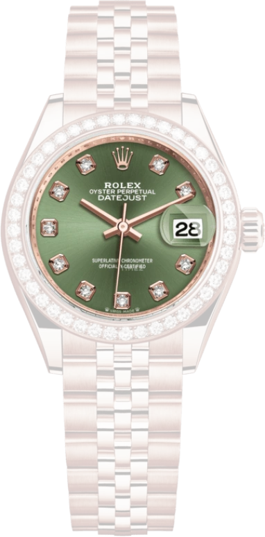 Rolex,Lady-Datejust 28mm,28mm,Rose Gold,Green,Automatic,Day,55hours,279135RBR,279135RBR-0015