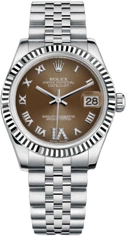 Rolex,Datejust 31 31mm,31mm,White Gold,Stainless Steel,Bronze,Automatic,Day,48hours,178274,178274-0090
