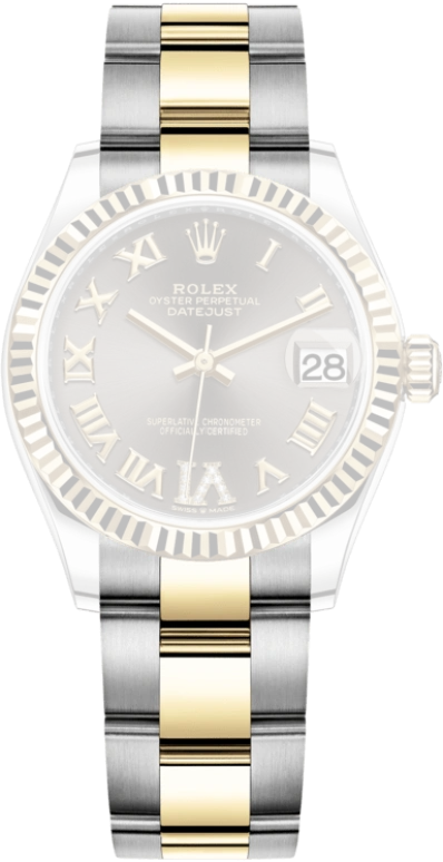 Rolex,Datejust 31 31mm,31mm,Yellow Gold,Stainless Steel,Grey,Automatic,Day,55hours,278273,278273-0017