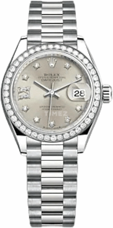 Rolex,Lady-Datejust 28mm,28mm,White Gold,Silver,Automatic,Day,55hours,279139RBR,279139RBR-0003