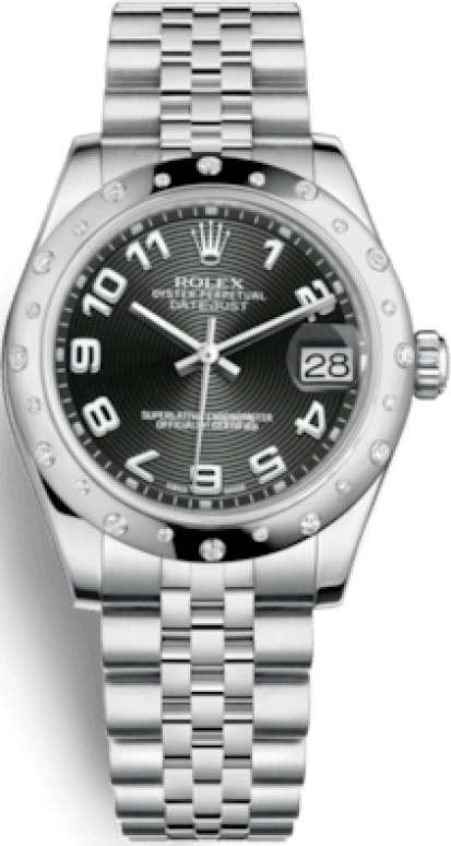 Rolex,Datejust 31 31mm,31mm,White Gold,Stainless Steel,Black,Automatic,Day,48hours,178344,178344-0041