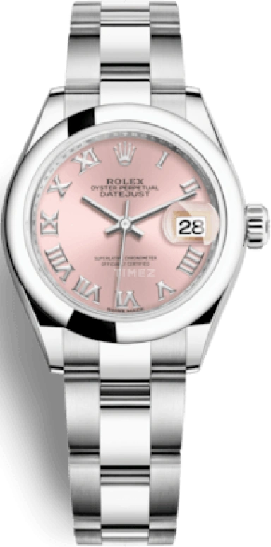 Rolex,Lady-Datejust 28mm,28mm,Stainless Steel,Pink,Automatic,Day,55hours,279160,279160-0014