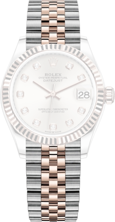 Rolex,Datejust 31 31mm,31mm,Rose Gold,Stainless Steel,Silver,Automatic,Day,55hours,278271,278271-0016