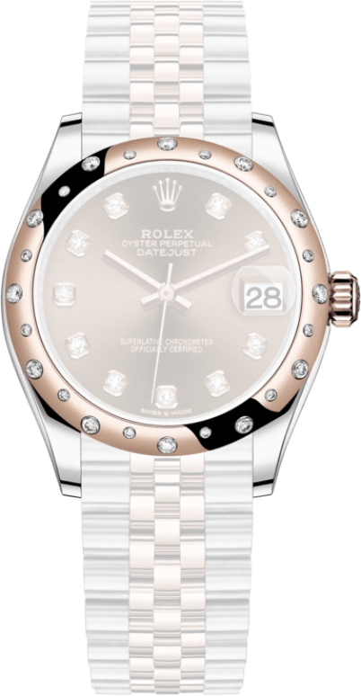 Rolex,Datejust 31 31mm,31mm,Rose Gold,Stainless Steel,Brown,Automatic,Day,55hours,278341RBR,278341RBR-0028