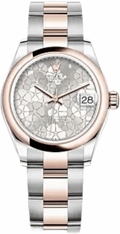Rolex,Datejust 31 31mm,31mm,Rose Gold,Stainless Steel,Silver,Automatic,Day,55hours,278241,278241-0031