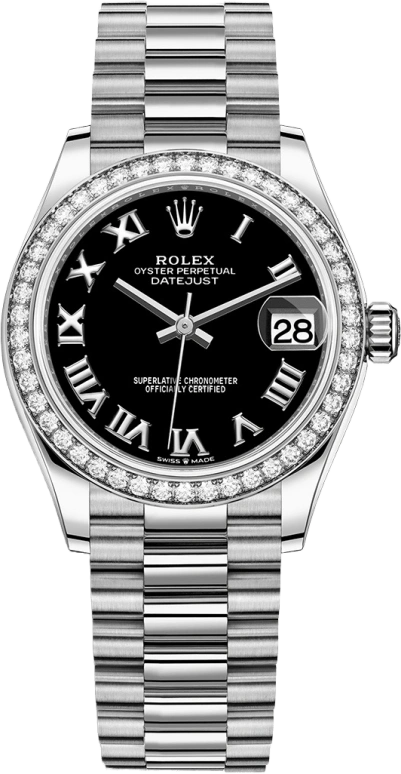 Rolex,Datejust 31 31mm,31mm,White Gold,Black,Automatic,Day,55hours,278289RBR,278289RBR-0011