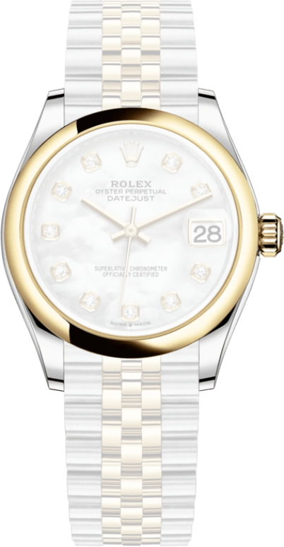 Rolex,Datejust 31 31mm,31mm,Yellow Gold,Stainless Steel,White,Automatic,Day,55hours,278243,278243-0028